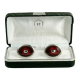 Red Enamel Oval Cufflinks