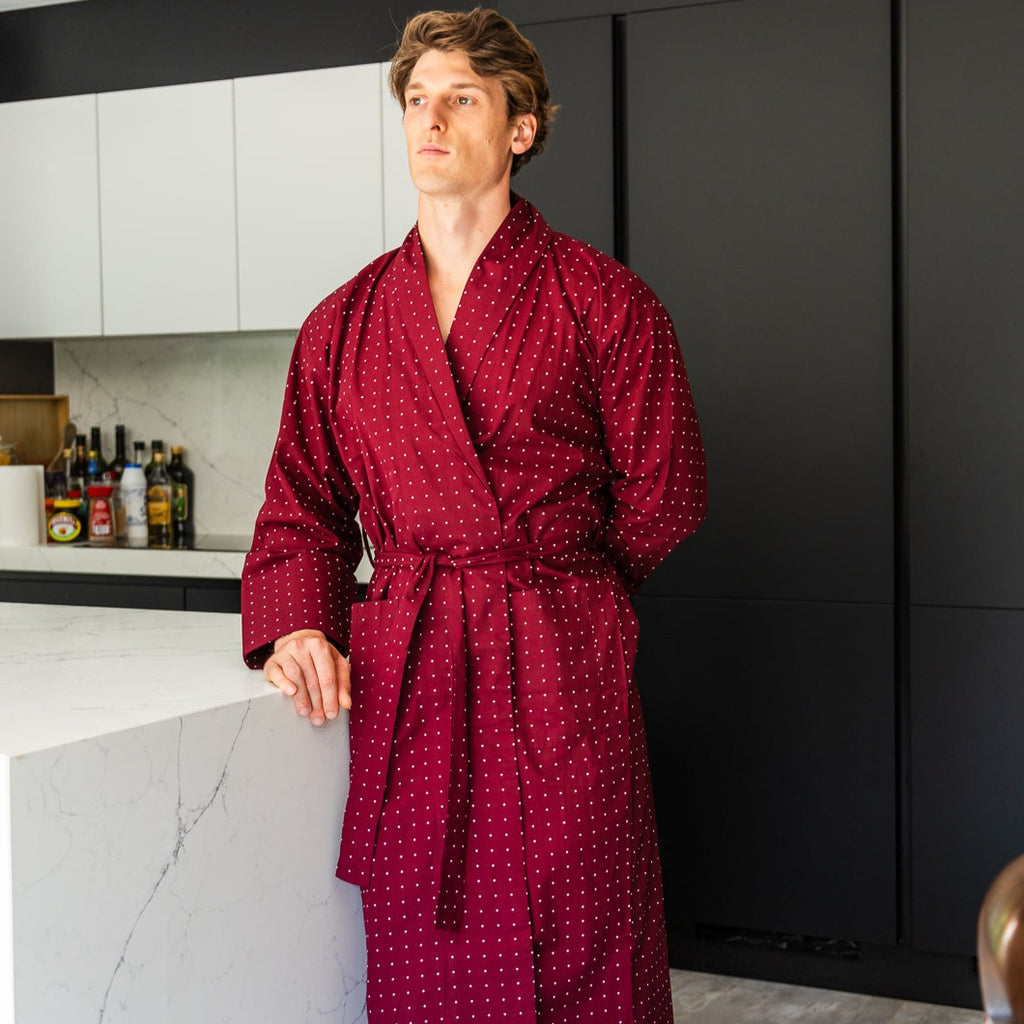 Lightweight Men's Dressing Gown - Tosca Red Main Image