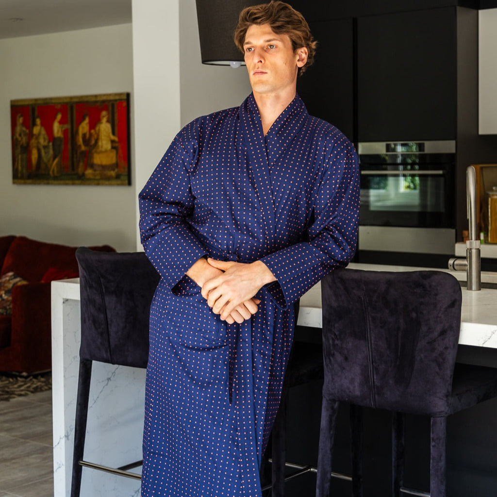 Lightweight Men's Dressing Gown - Pacific | Bown of London