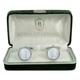 Rhodium Pearl Cufflinks