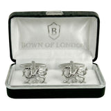 Sterling Silver Welsh Dragon Cufflinks