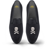 Men's Velvet Loafer/Slipper Shoe - Skull