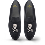 Men's Velvet Loafer/Slipper Shoe - Skull