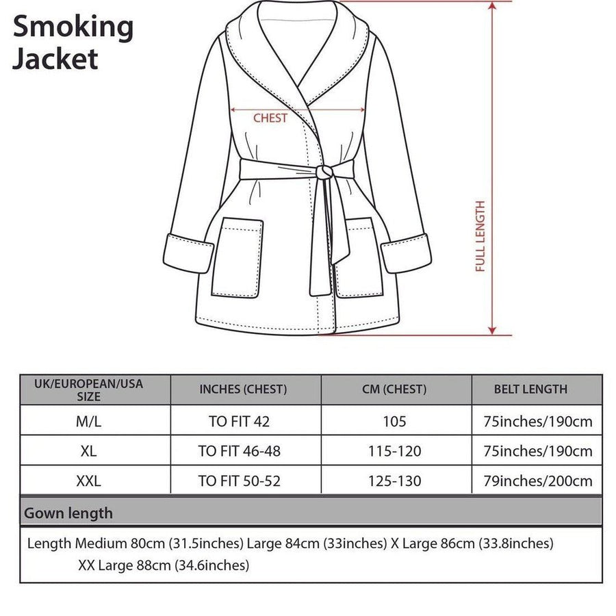 Smoking Jacket Size Chart | Bown of London