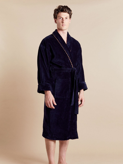 Men's Dressing Gown - Earl Navy