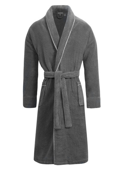 Men's Grey Towelling Dressing Gown - Europa