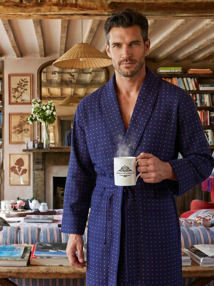 Lightweight Men's Dressing Gown - Pacific