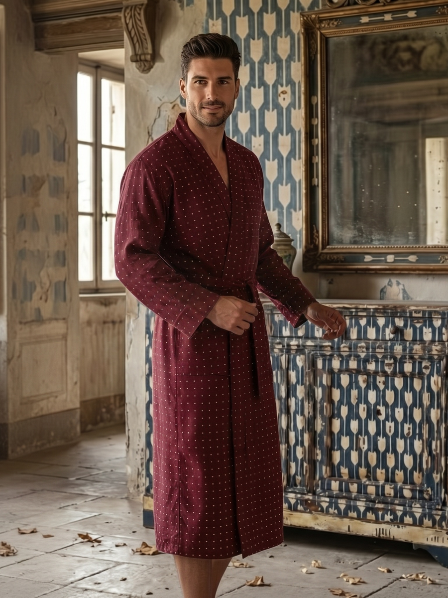 Lightweight Men's Dressing Gown - Tosca Red