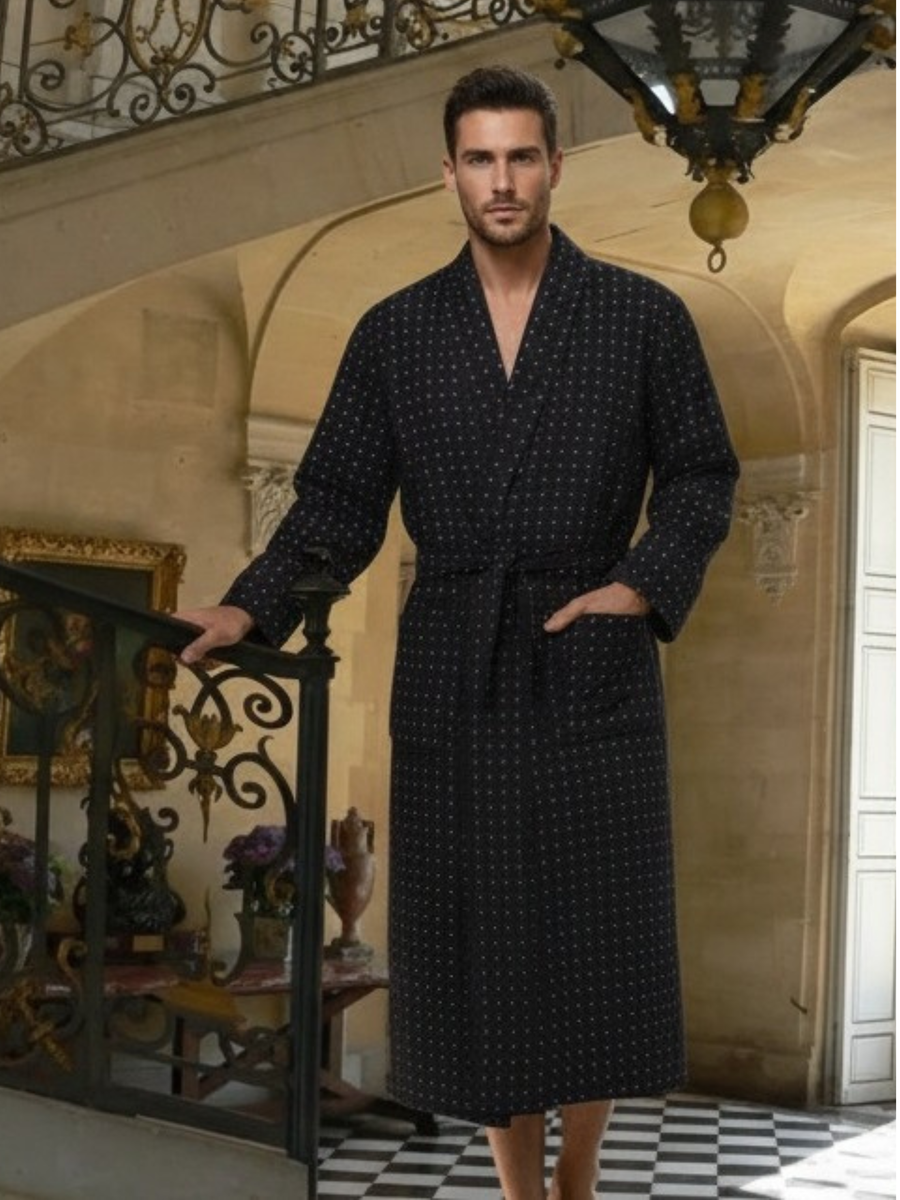 Lightweight Men's Dressing Gown - Atlas Grey