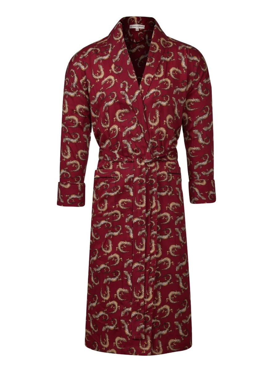 Lightweight Men's Dressing Gown - Gekko Claret
