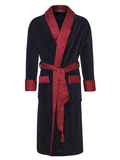Mayfair Long Velvet Navy Smoking Jacket Robe