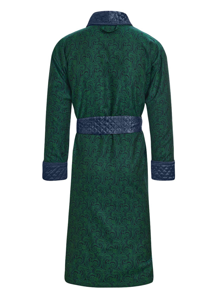 Connaught Long Smoking Jacket Robe in Green