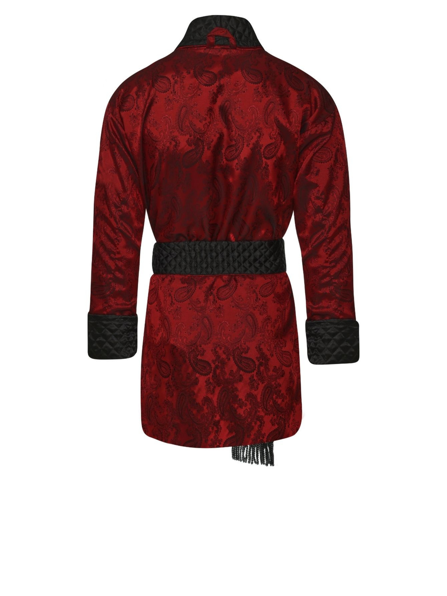 Clarke Men's Short Smoking Jacket - Claret