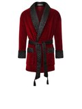 Belgravia Short Velvet Smoking Jacket in Burgundy