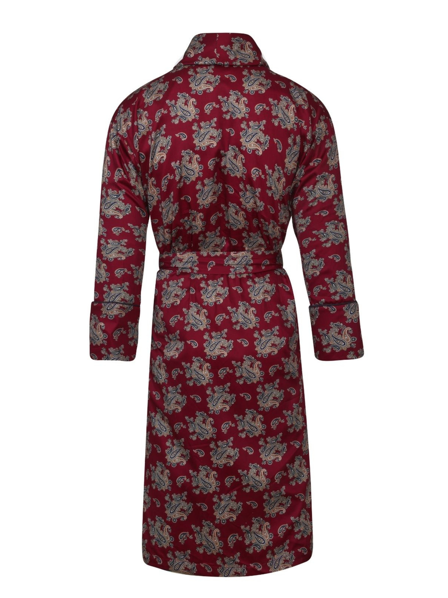 Lightweight Men's Dressing Gown - Gatsby Paisley Wine