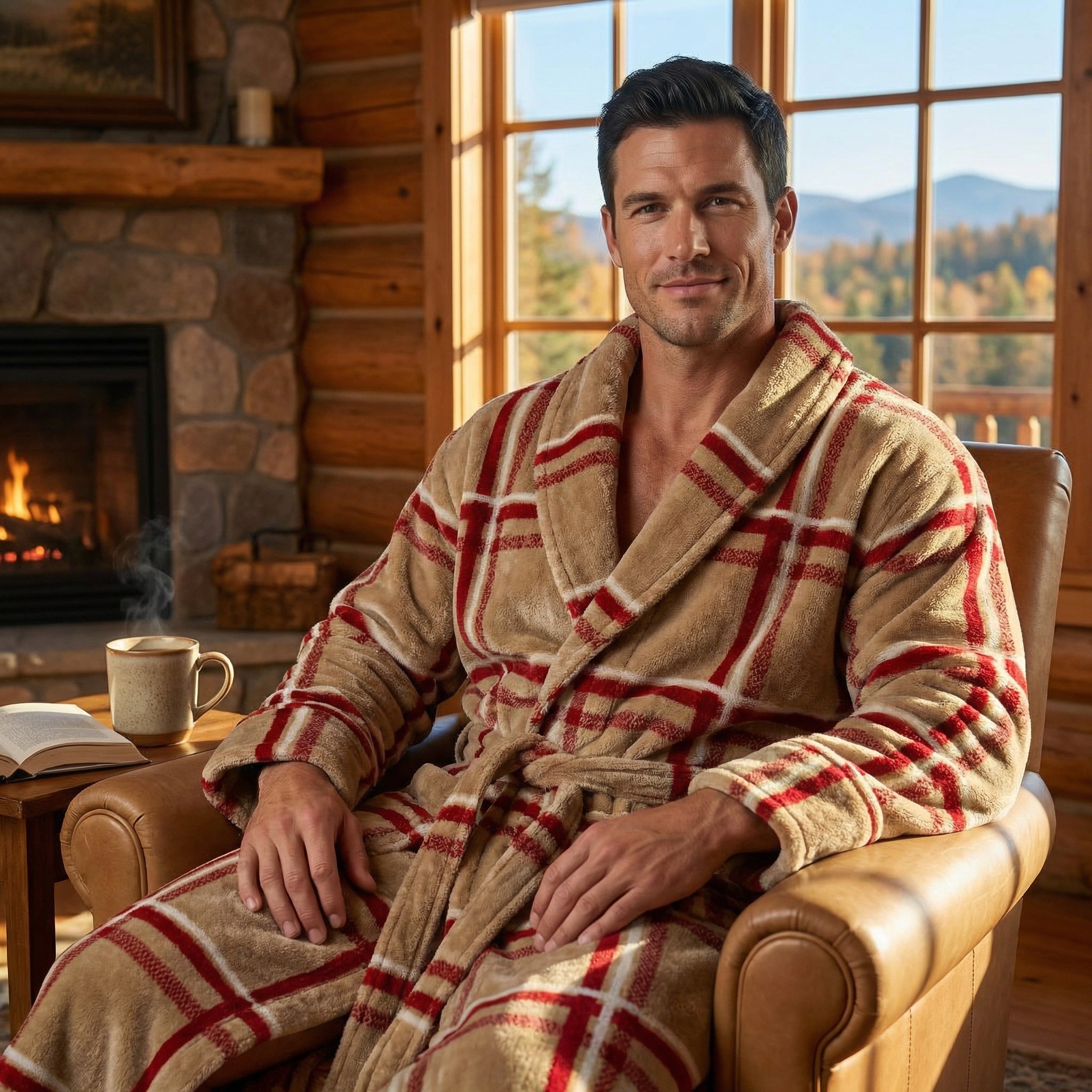 brown of london dressing gown Brown Of London Signature Stripe Dressing Gown
