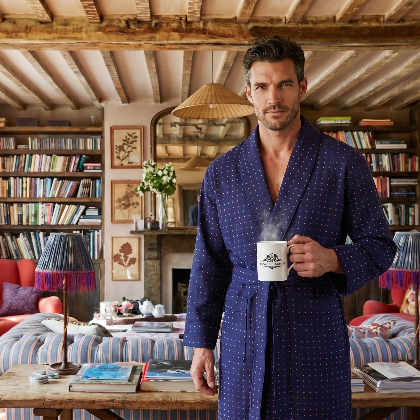 Lightweight Men's Dressing Gown - Pacific