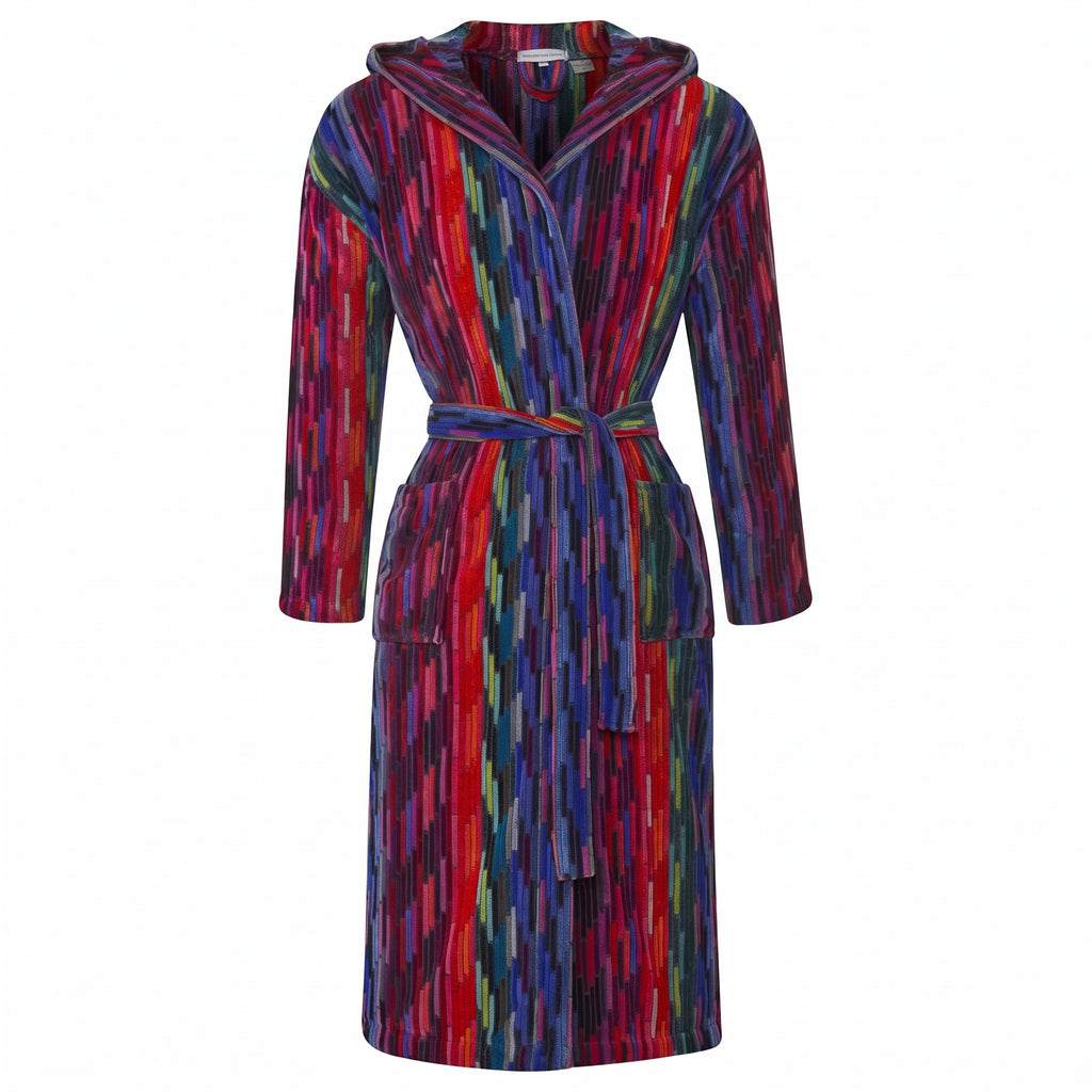 Women's Hooded Dressing Gown  - Multicolour