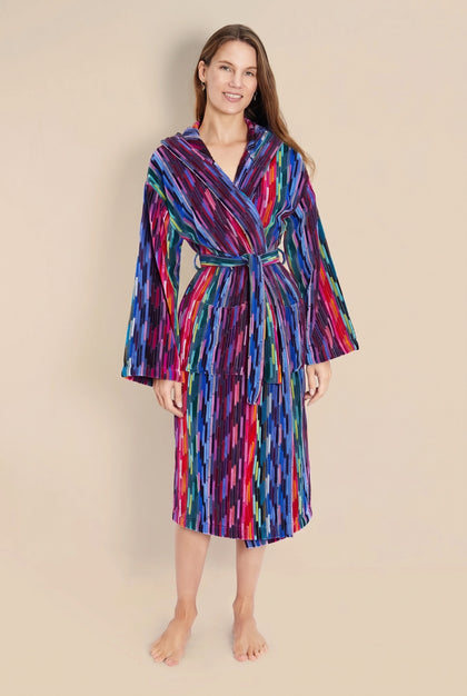 Women's Hooded Dressing Gown  - Multicolour
