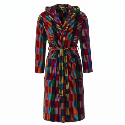 Women's Hooded Dressing Gown - Patchwork