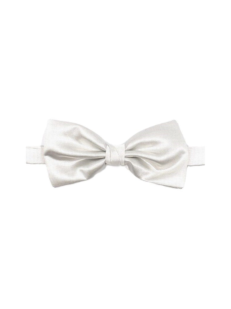 White Silk/Lurex Sparkly Bow Tie