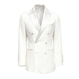 Made to measure Men's Double Breasted White Tuxedo Suit