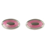 Ellipse Pink Enamel British Made Cufflinks