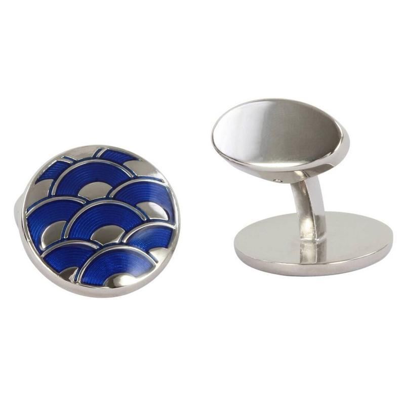 Oscar Electric Blue Enamel British Made Cufflinks Main Image