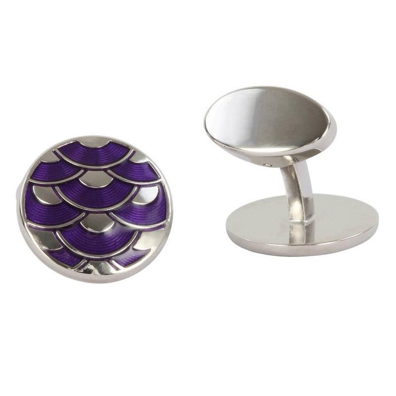 Oscar Purple Enamel British Made Cufflinks Main Image