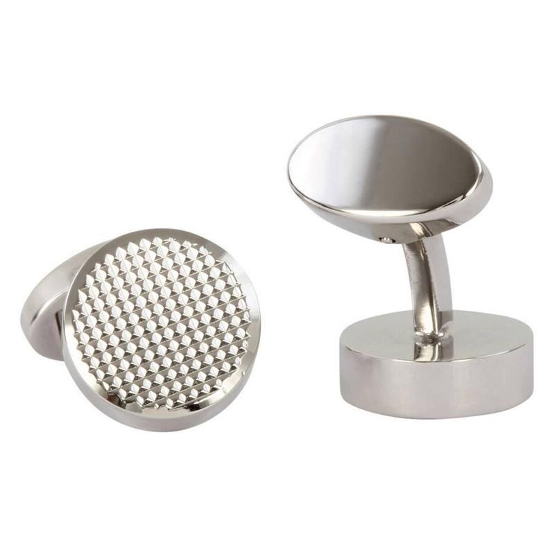Apollo Round Chequered British Made Cufflinks