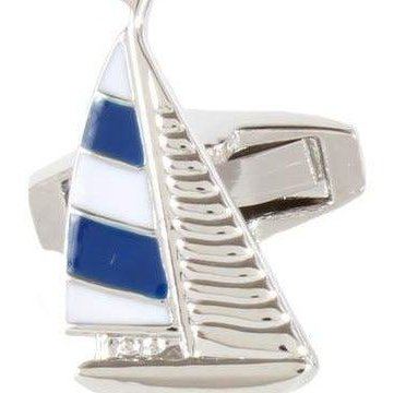 Yacht Blue Engravable Back Cufflinks - Bown of London