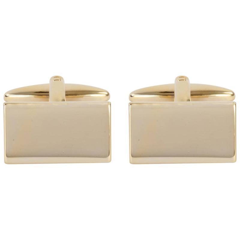 Personalised Gold Classic Rectangle Cufflinks