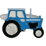Blue Tractor Rhodium Plated Cufflinks