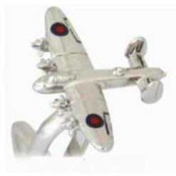 Lancaster Bomber Rhodium Plated Cufflinks - Bown of London