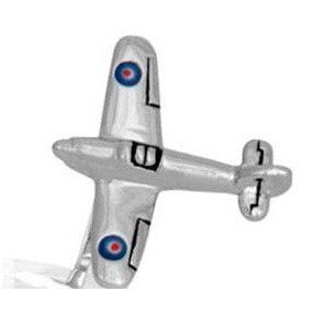 Hurricane Aircraft Rhodium Plated Cufflinks - Bown of London