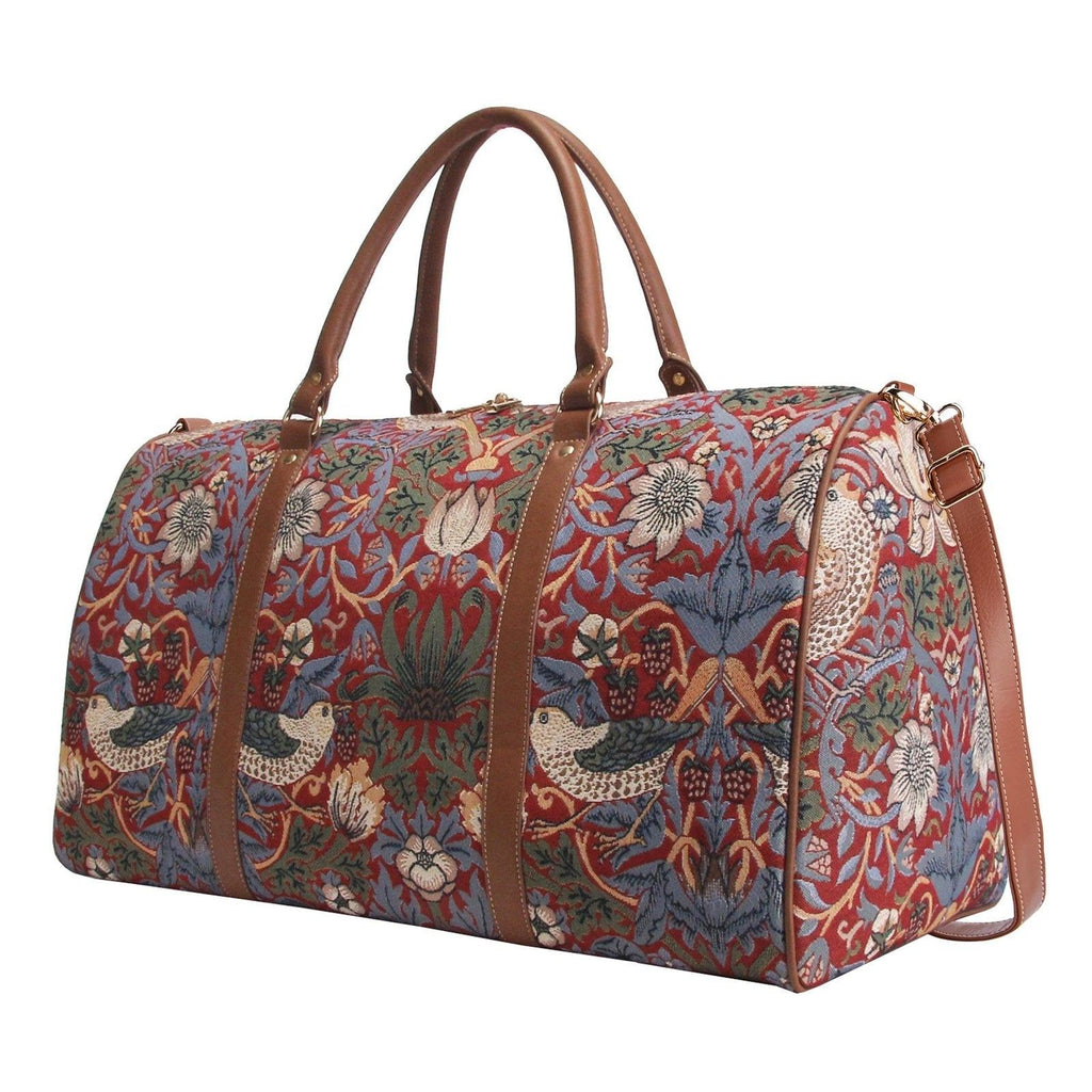 William Morris Strawberry Thief Red - Big Holdall Bag | Bown of London