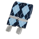 Par 4 Navy & Sky Blue Diamond Patterned Braces