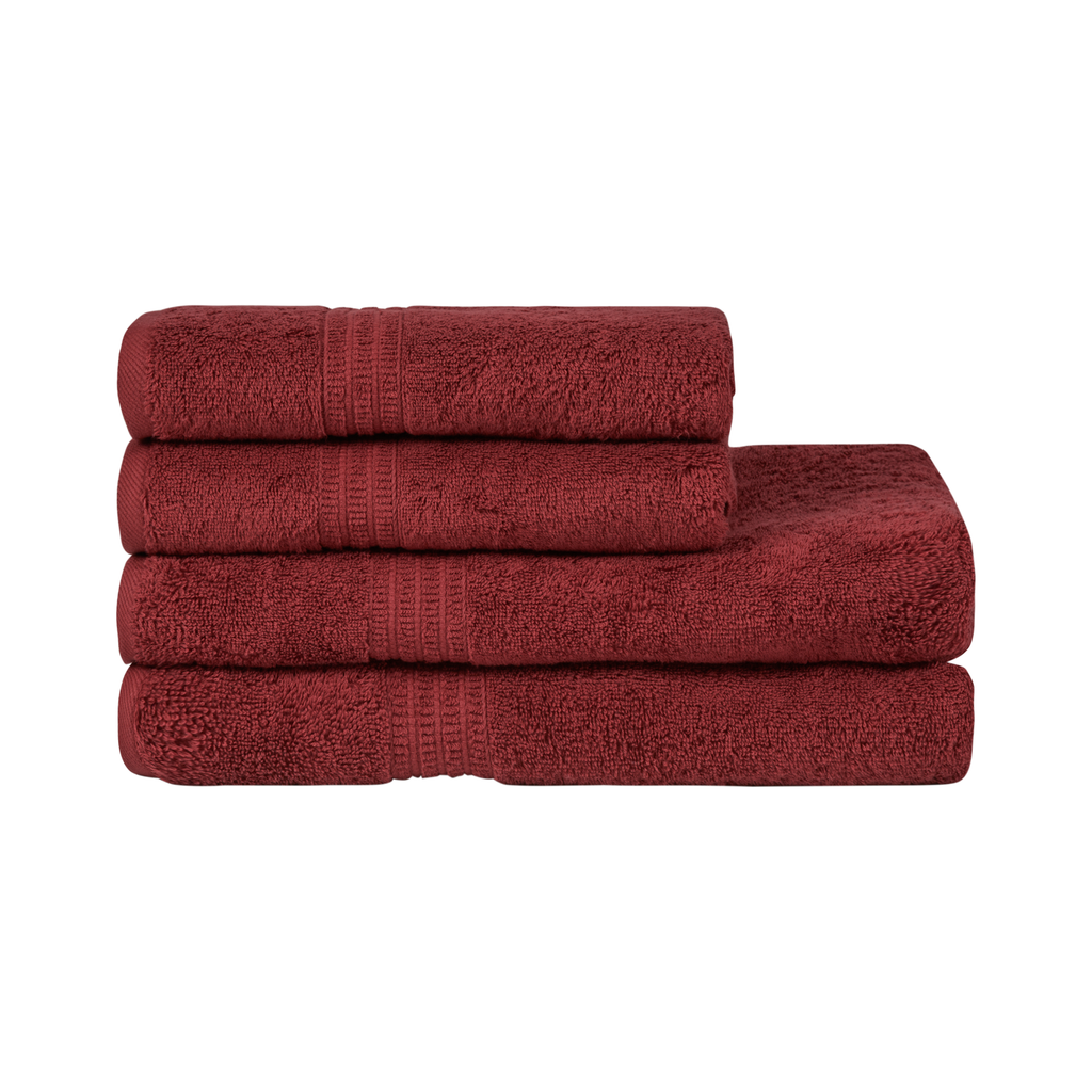 Homelover Towel Sets - Berry Red | 2 Bath Towels + 2 Hand Towels