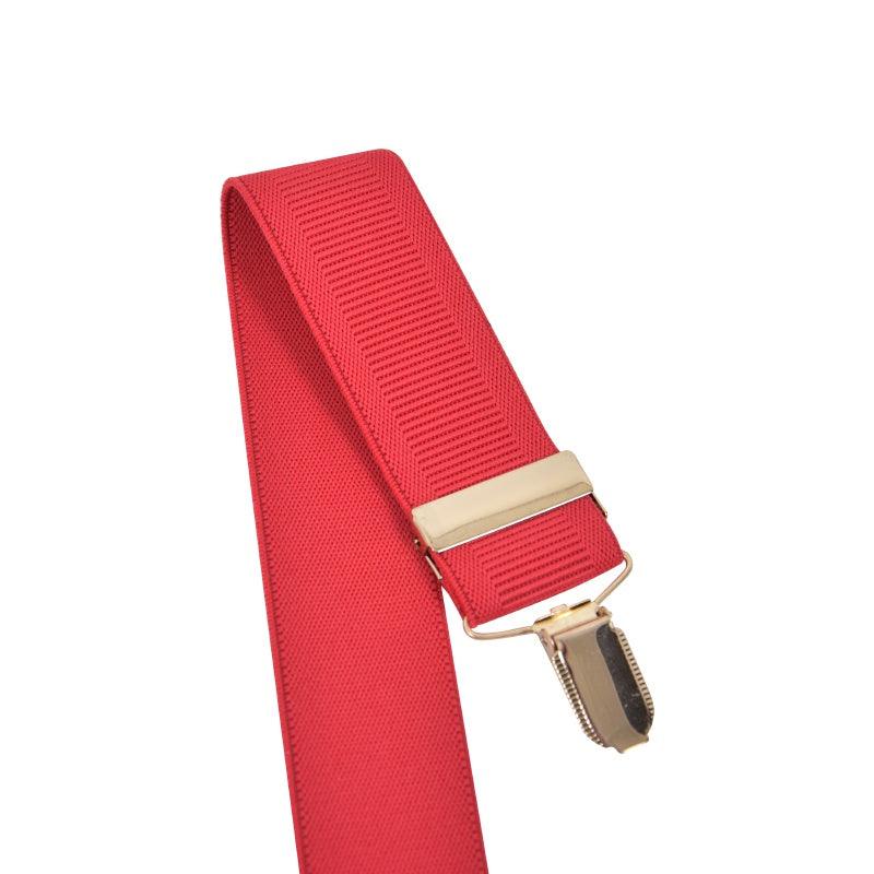 Winston Red Braces with Gold Fittings - Bown of London