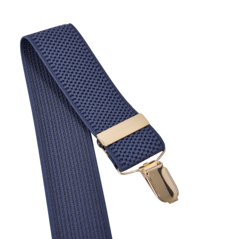 Arthur Braces Navy with Gold Fittings - Bown of London