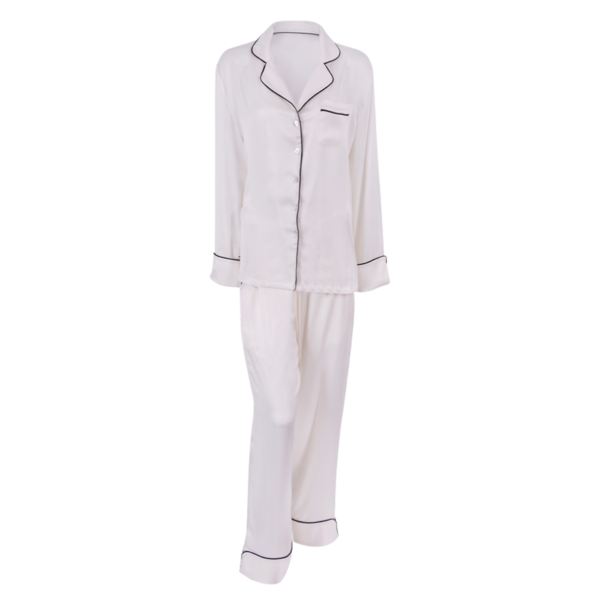 Ladies Vegan Silk Pyjama Zumra Pearly Print Bown of London