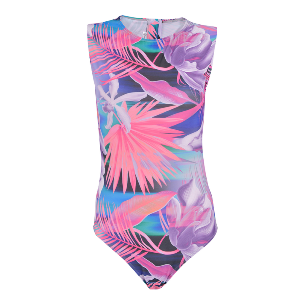 Pink Paradise Sleeveless Back Zip Swimsuit Main Image