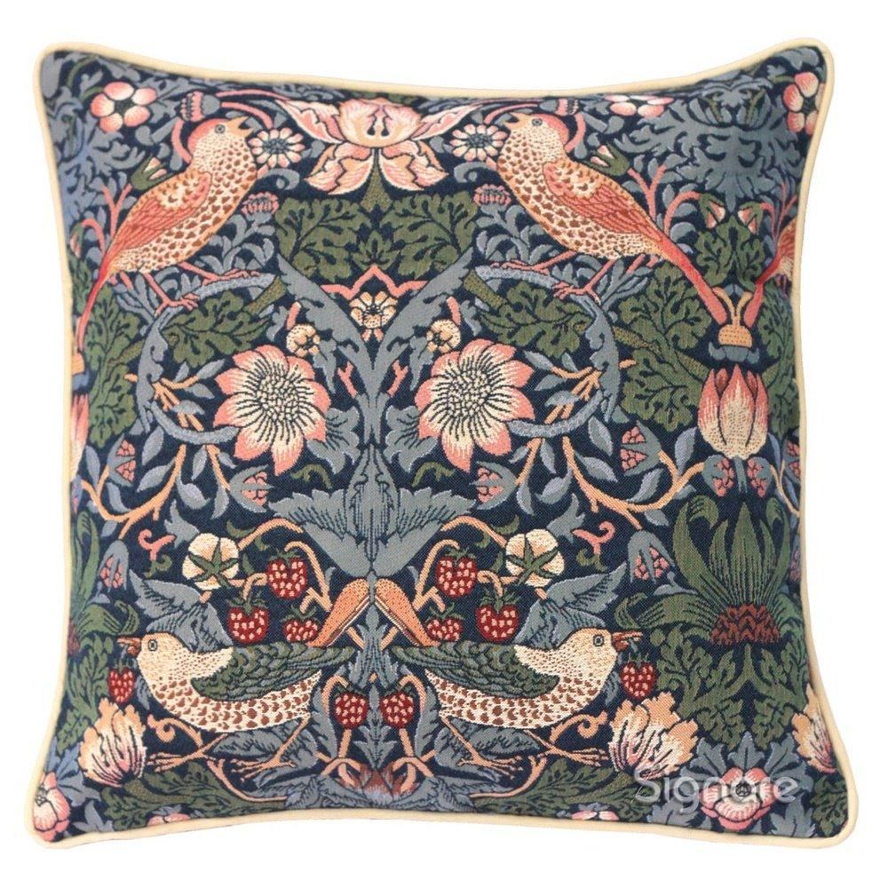 William Morris Strawberry Thief Blue - Cushion Cover| Bown of London