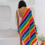 Beach Towel - Multicolour Bright Rainbow