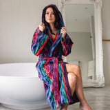 Women's Hooded Dressing Gown  - Multicolour