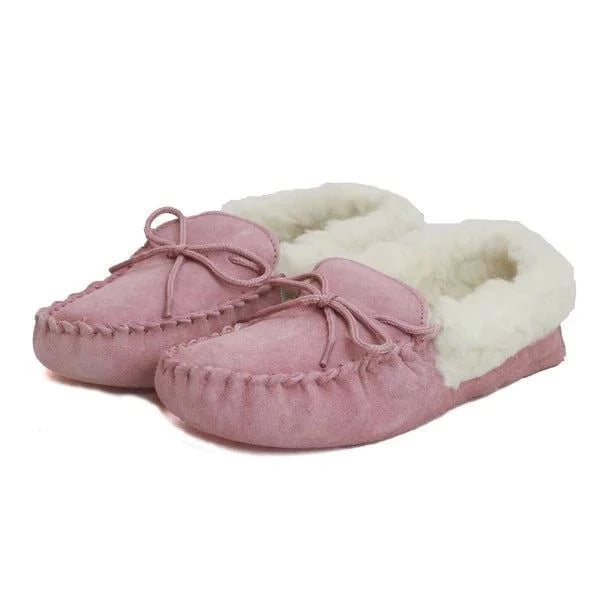 Molly Ladies Wool Moccasin – Pink - Bown of London