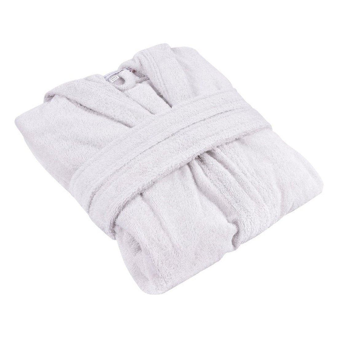 Men's Hooded Towelling Dressing Gown in Pale Grey | Bown of London