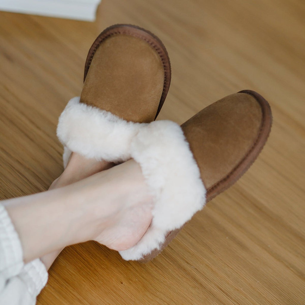 Sheepskin Mule Slipper – Chestnut Top View