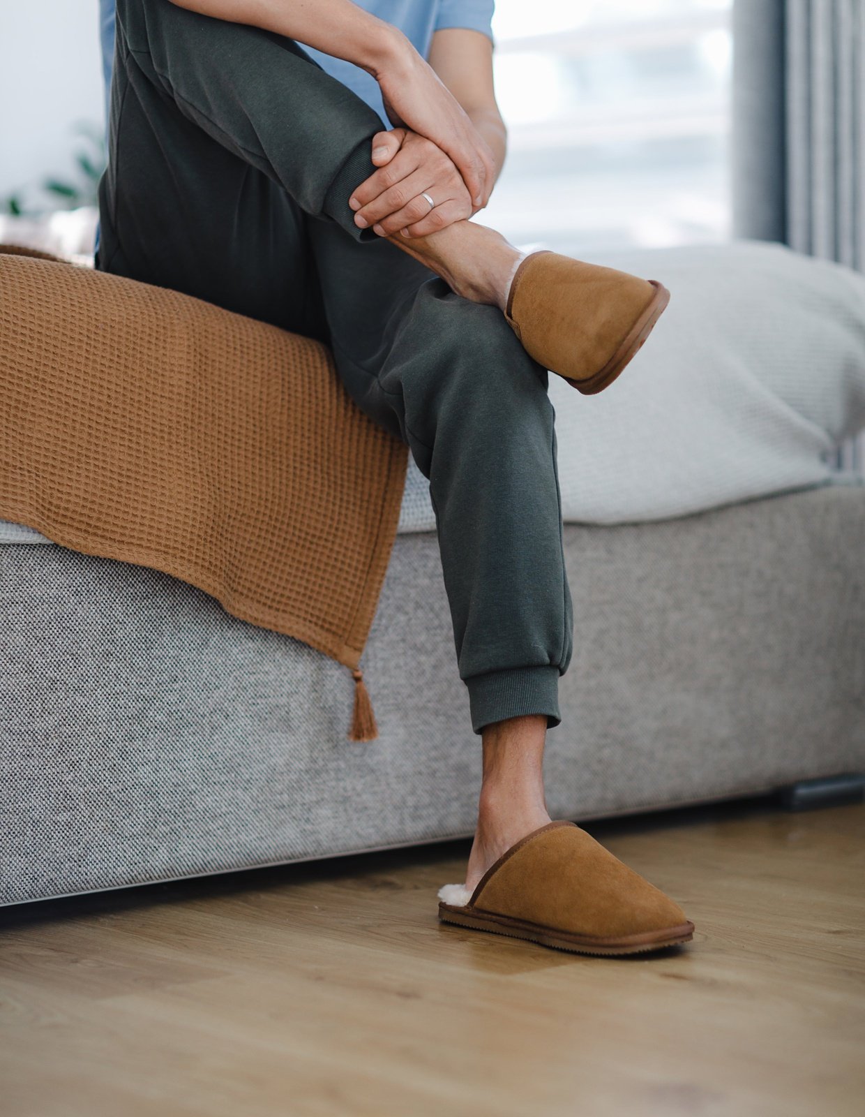 Sheepskin store mule slippers