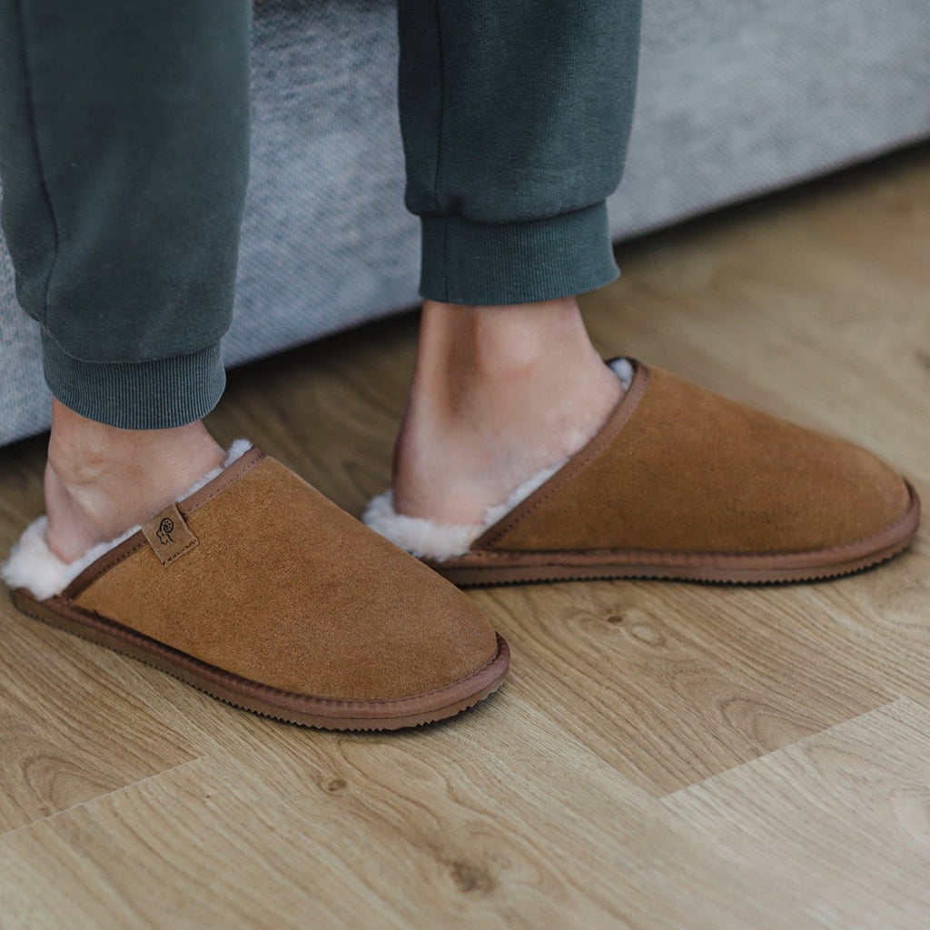 Sheepskin Mule Slipper - Chestnut Side